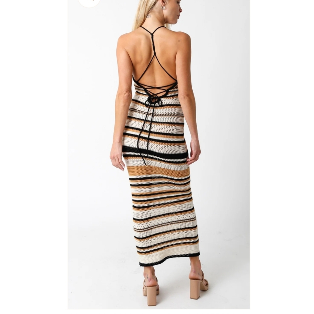 Olivaceous  Myconos Crochet Midi Drees size M